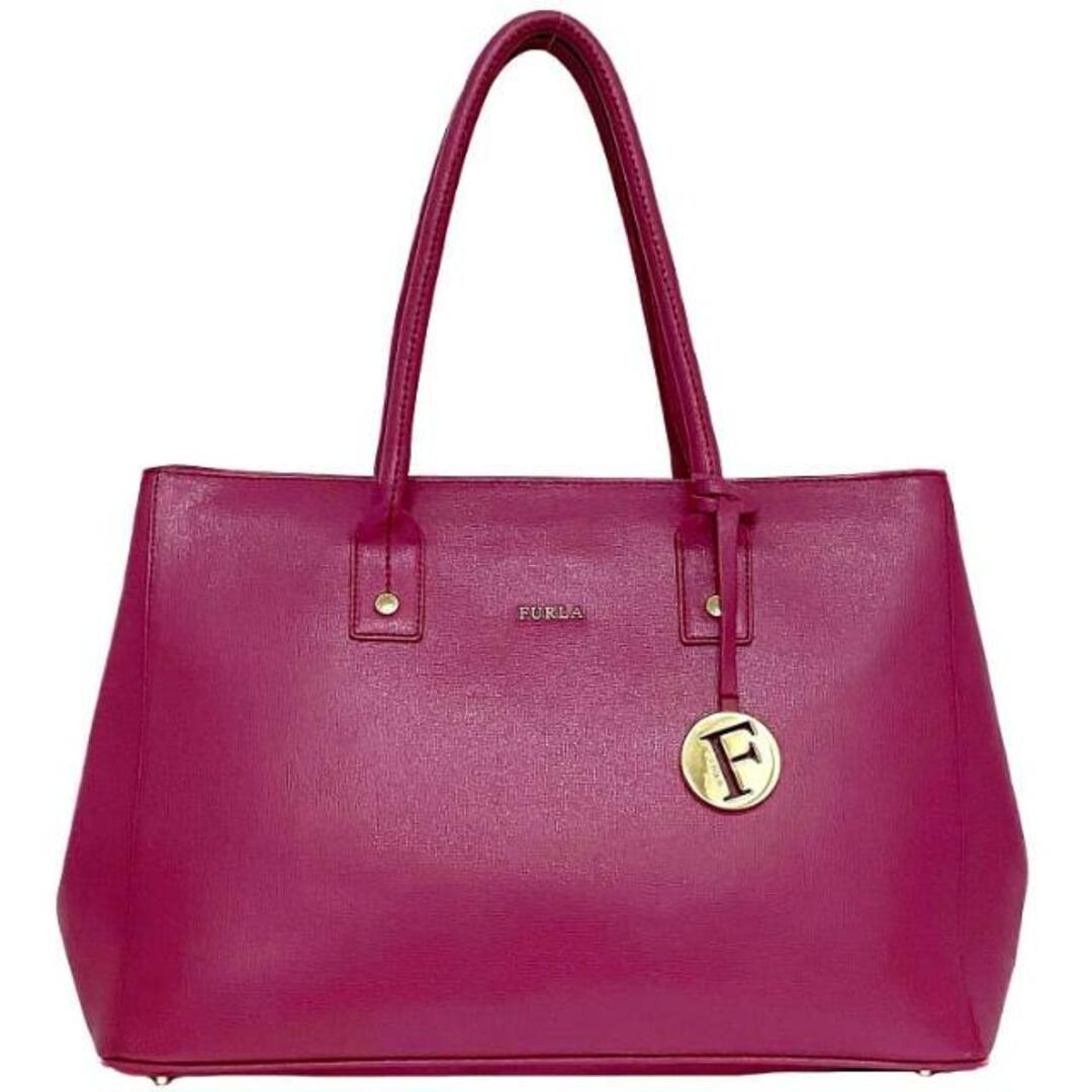 FURLA - フルラ トートバッグ ピンク チャーム付 レザー 中古 FURLA - フルラ トートバッグ ピンク チャーム付 レザー 中古