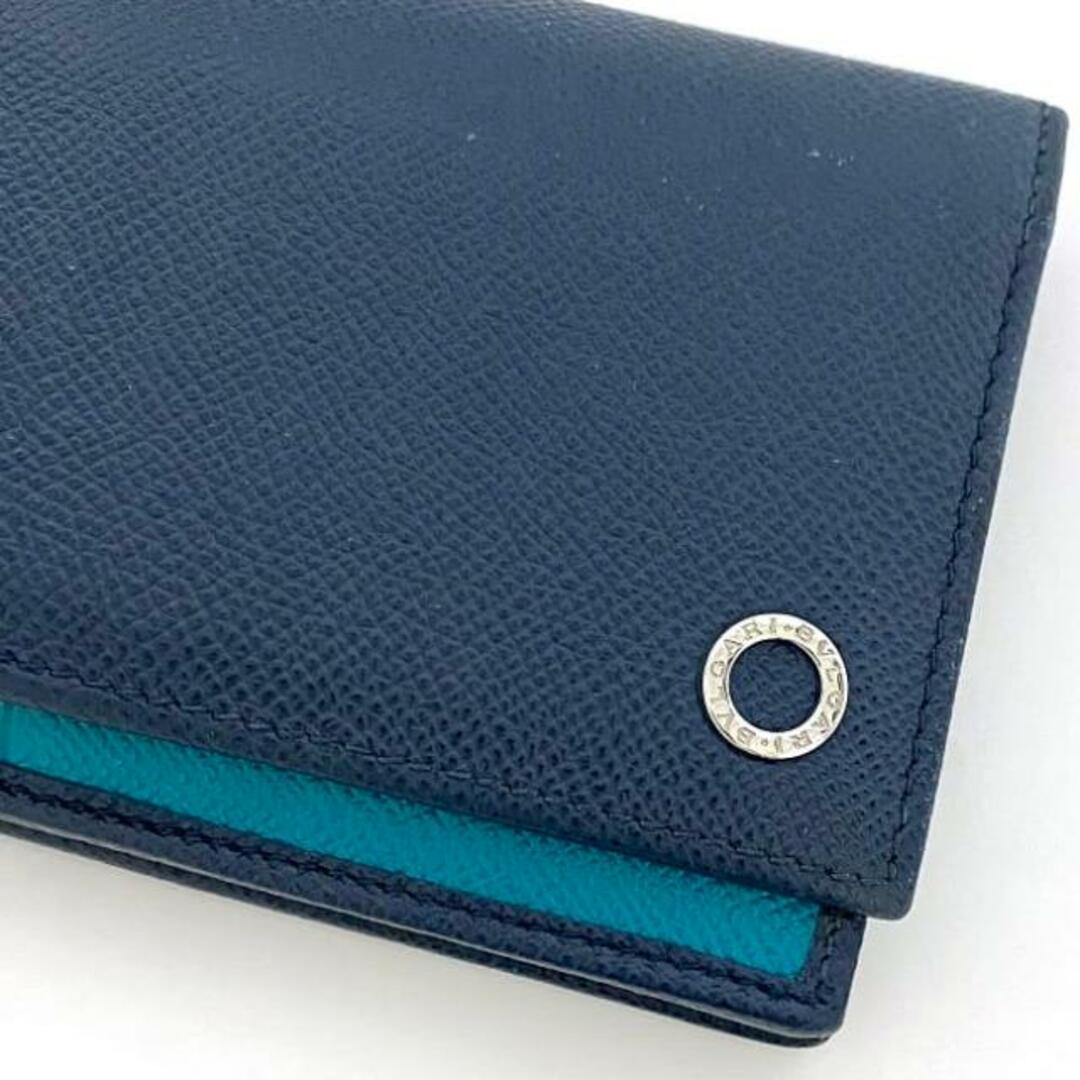 BVLGARI - ブルガリ 二つ折り 長財布 ネイビーブルー エメラルド BVLGARI - ブルガリ 二つ折り 長財布 ネイビーブルー エメラルド