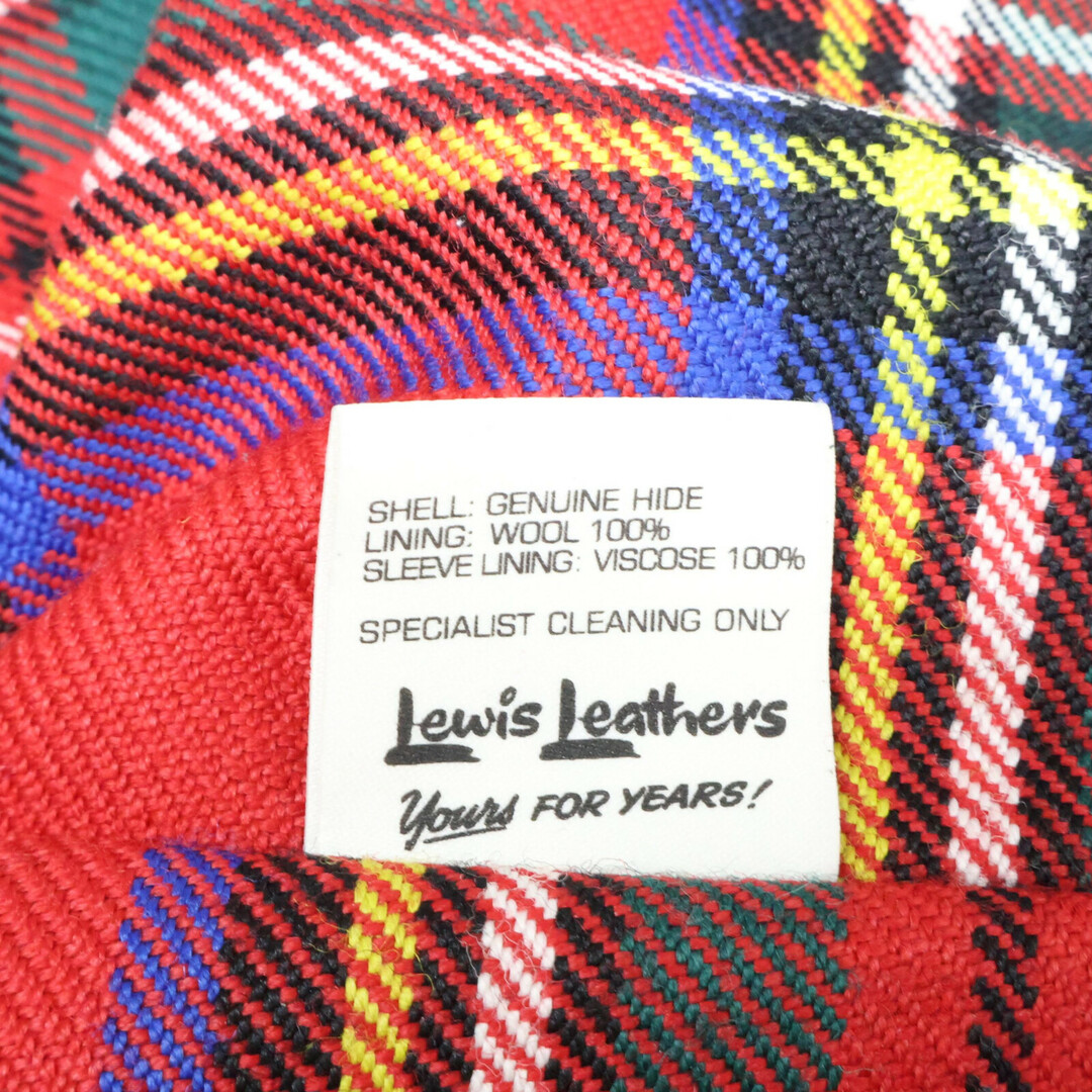 Lewis Leathers(ルイスレザー)のルイスレザー 【美品】551 DOMINATORドミネーター ホースハイド ライニングタータンチェック シングルライダース 38 メンズのジャケット/アウター(ライダースジャケット)の商品写真