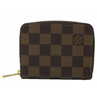 ルイヴィトン(LOUIS VUITTON)のLOUIS VUITTON　ルイヴィトン　ジッピー・コインパース　N60213　小銭入れ　コインケース　ダミエ・エベヌ　ローズバレリーヌ　ブラウン×ピンク　シンプル　レディース　ギフト　プレゼント包装可【中古】松前R56号店(財布)