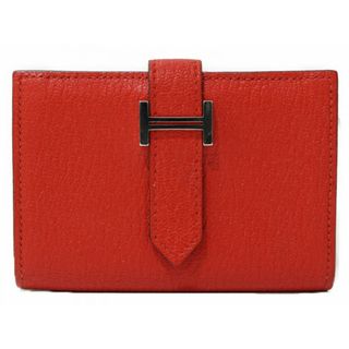 エルメス(Hermes)の【箱あり】HERMES　エルメス　ベアンミニ　コンパクトウォレット　カードケース　小銭入れ　Z刻印　2021年製造　レッド　赤　メンズ　レディース　ユニセックス　ギフト　プレゼント包装可【中古】松前R56号店(財布)