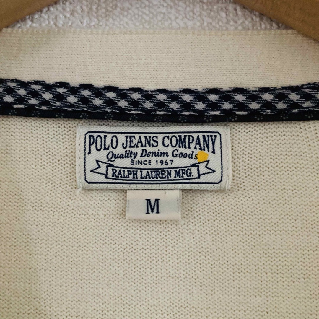 POLO RALPH LAUREN(ポロラルフローレン)のラルフローレン　レディース　カーディガン　コットン　ロゴ刺繍　M チェック柄 レディースのトップス(カーディガン)の商品写真