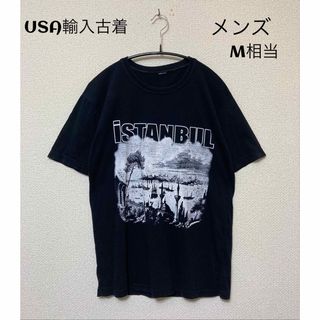 iSTANBUL プリント Tシャツ USA輸入古着  M相当(Tシャツ/カットソー(半袖/袖なし))