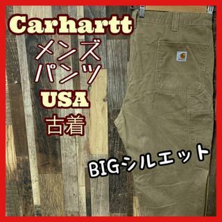 カーハート(carhartt)のカーハート メンズ ロゴ ワーク チノ 2XL 40 ベージュ パンツ 古着(ワークパンツ/カーゴパンツ)