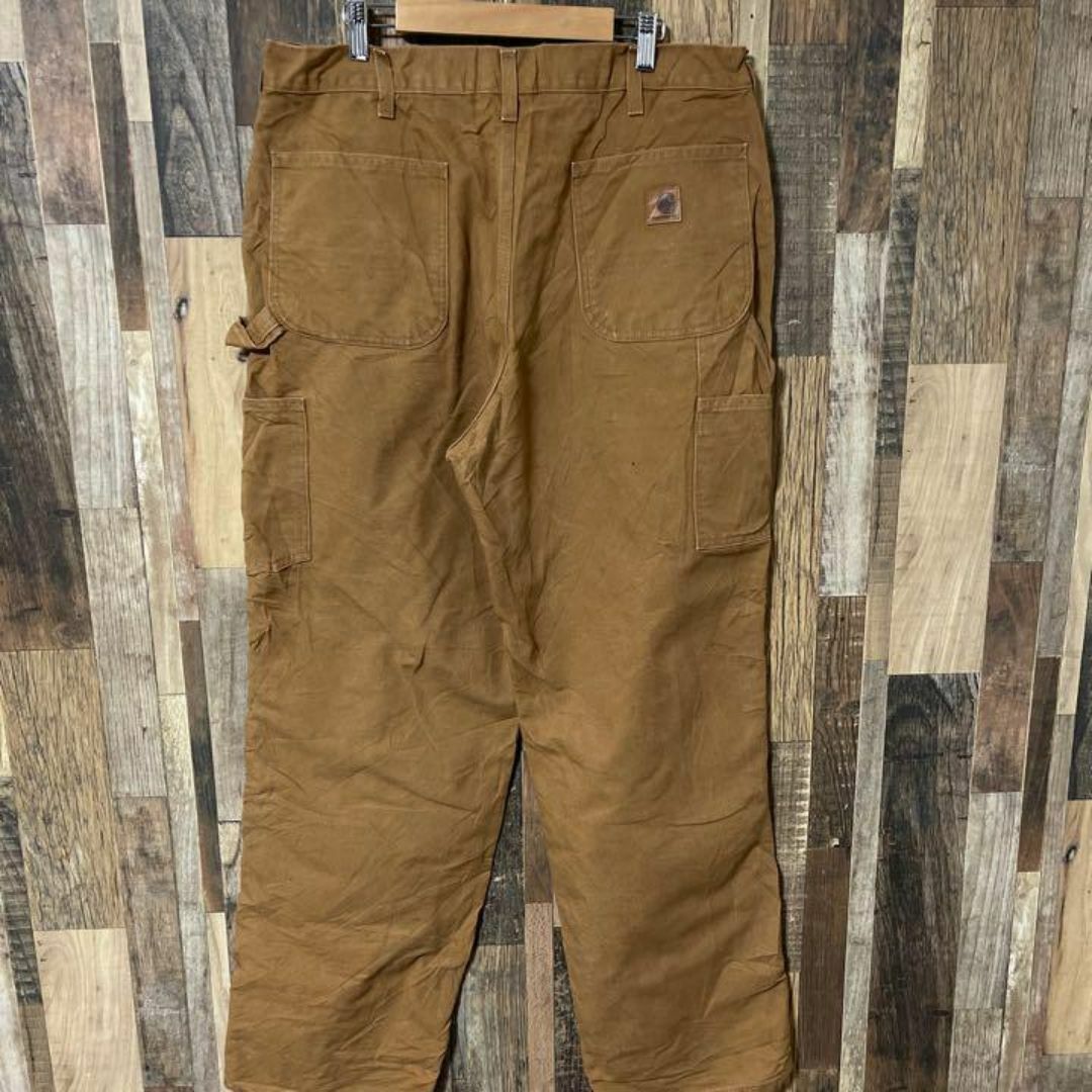 carhartt(カーハート)のカーハート メンズ ロゴ ダック生地 XL 36 ワーク ベージュ パンツ 古着 メンズのパンツ(ワークパンツ/カーゴパンツ)の商品写真