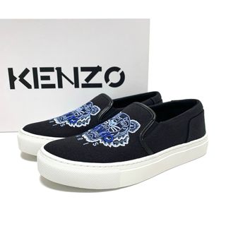 ケンゾー(KENZO)の☆未使用 ケンゾー タイガー 刺繍ロゴ キャンバス スリッポン スニーカー 黒(スニーカー)