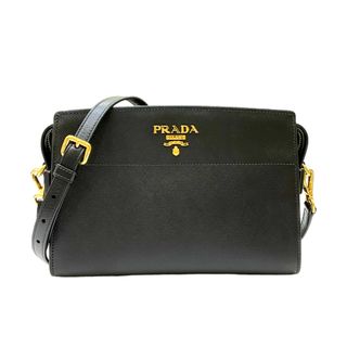 プラダ(PRADA)の　プラダ PRADA サフィアーノ ショルダーバッグ 1BH104 ブラック レザー レディース ショルダーバッグ(ショルダーバッグ)