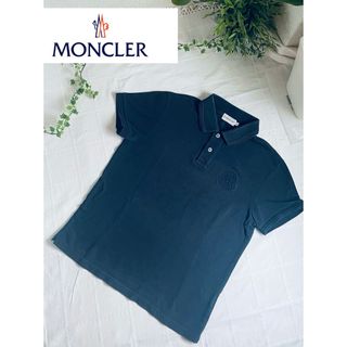 MONCLER - 人気【正規MONCLER】サラッと肌触りの鹿の子　半袖ポロシャツ　紺　S