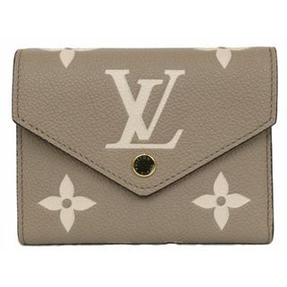 ルイヴィトン(LOUIS VUITTON)の【箱・布袋あり】LOUIS VUITTON　ルイヴィトン　ポルトフォイユ・ヴィクトリーヌ　M81861　コンパクトウォレット　バイカラー　アンプラント　トゥルトレール　クレーム　ベージュ系　グレージュ系　シンプル　レディース　ギフト　プレゼント包装可【中古】松前R56号店(財布)