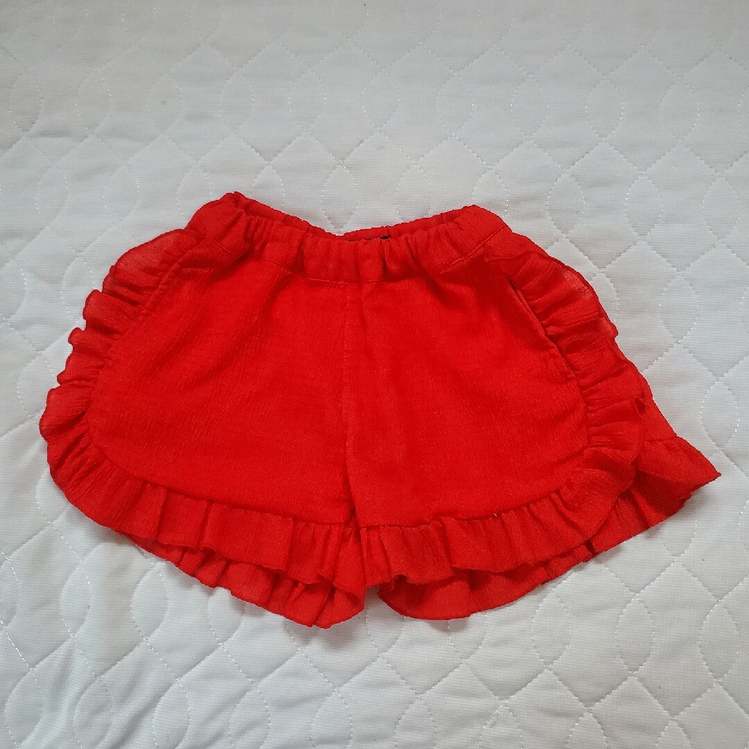 赤シフォンショートパンツ キッズ/ベビー/マタニティのキッズ服女の子用(90cm~)(パンツ/スパッツ)の商品写真