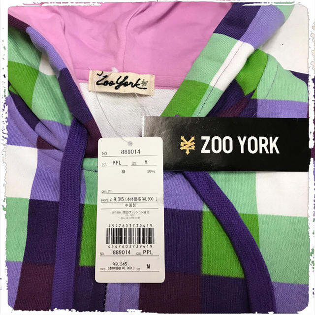 ZOO YORK(ズーヨーク)のSALE ZOOYORK チェック柄パーカー Ｍ レディースのトップス(パーカー)の商品写真