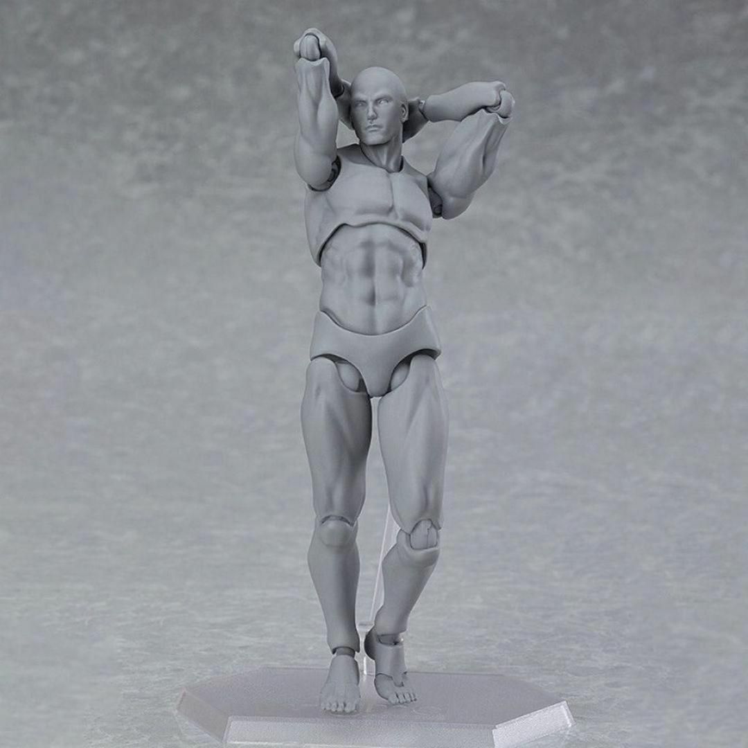 デッサン人形 男性 グレー デラックスセット デッサンモデル 人体模型 画材 エンタメ/ホビーのアート用品(その他)の商品写真