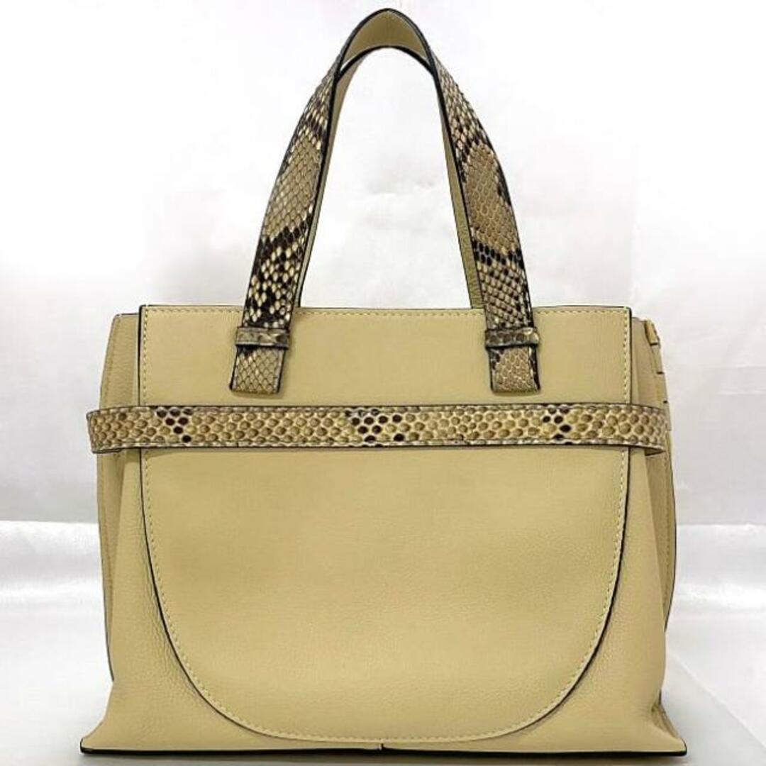 LOEWE - ロエベ ハンドバッグ ゲートバッグ ベージュ 蛇 美品 LOEWE - ロエベ ハンドバッグ ゲートバッグ ベージュ 蛇 美品