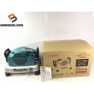 マキタ(Makita)の☆未使用品☆makita マキタ 16L 一般圧/高圧エアコンプレッサー AC500XG エアナビ搭載 青 ブルー 90206(工具)