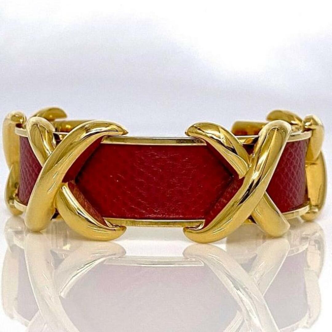 HERMES - エルメス バングル レッド ゴールド 美品 リザード HERMES - エルメス バングル レッド ゴールド 美品 リザード