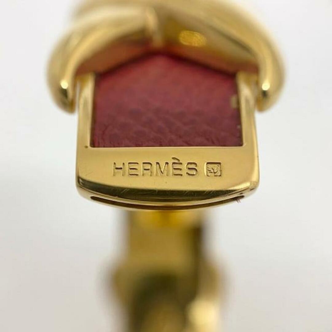 HERMES - エルメス バングル レッド ゴールド 美品 リザード HERMES - エルメス バングル レッド ゴールド 美品 リザード
