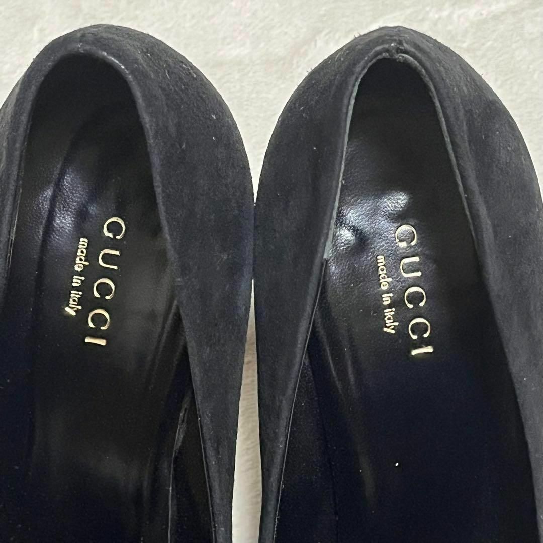Gucci(グッチ)の【送料無料】GUCCI グッチ　パンプス　レディース　ブラック　23cm 美品 レディースの靴/シューズ(ローファー/革靴)の商品写真