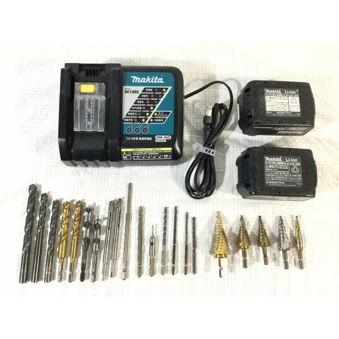 Makita(マキタ)の☆中古品☆makita マキタ 18V 充電式ドライバドリル DF484DRGXB バッテリ2個(18V6.0Ah) 充電器 ケース コードレス ドリルドライバー 90488 自動車/バイクのバイク(工具)の商品写真