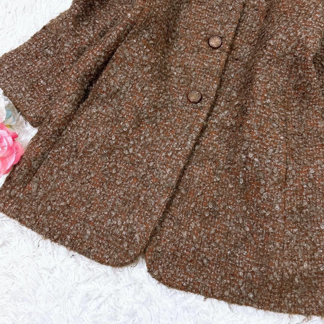 ■DANAPARIS ダナパリ ノーカラーウールコート 日本製 ブラウン レディースのジャケット/アウター(その他)の商品写真