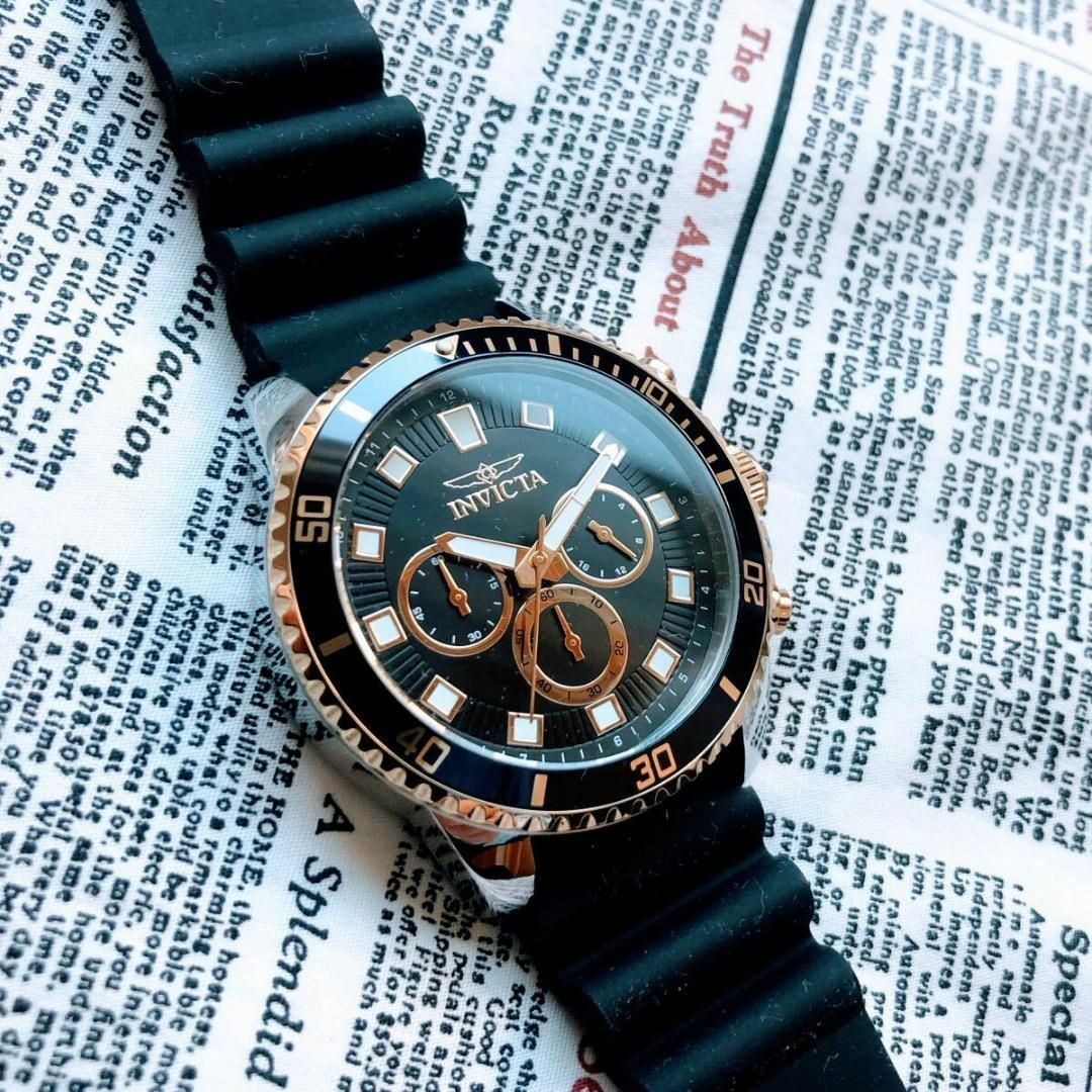 INVICTA(インビクタ)の#3049【精悍ブラックフェイス】メンズ 腕時計 インビクタ 動作品 防水50m メンズの時計(腕時計(アナログ))の商品写真