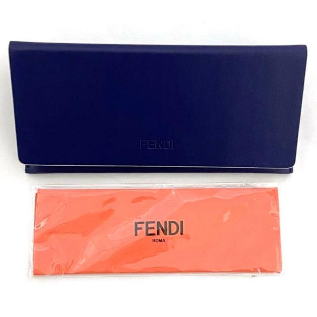 フェンディ サングラス ブルー グラデーション シルバー FF0325 美品 ラウンドレンズ メタル 中古 FENDI 丸レンズ カラーレンズ アイウエア 定番 人気 女性 レディース シンプル お洒落 カジュアル ケース付 紫外線対策