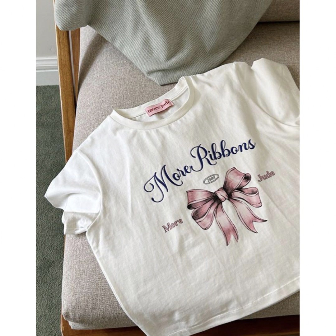 More Jude  More ribbon t-shirt white レディースのトップス(Tシャツ(半袖/袖なし))の商品写真