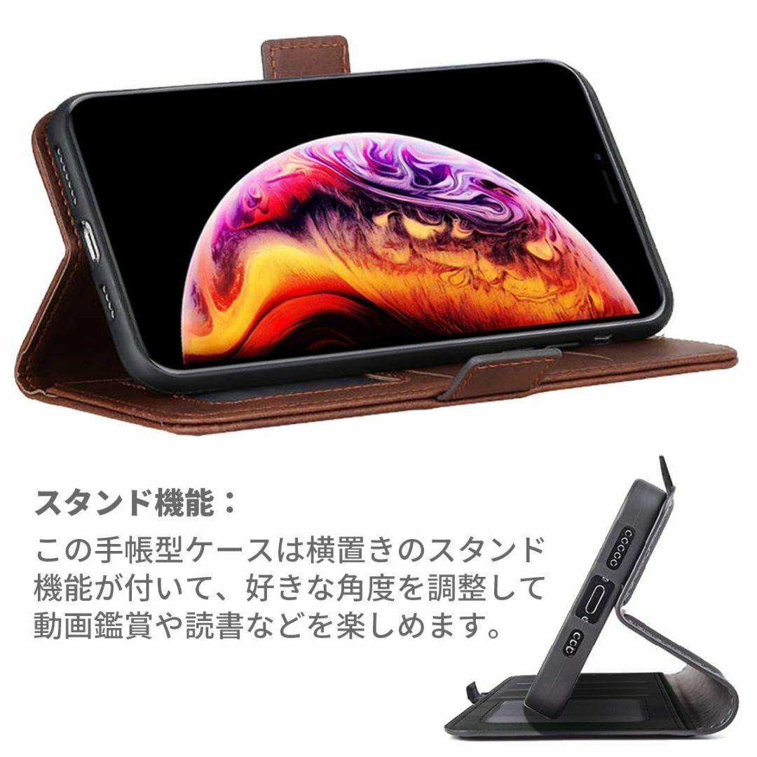 【サイズ:Xiaomi13T/13TproXIG04_色:レトロダークブラウン】 スマホ/家電/カメラのスマホアクセサリー(その他)の商品写真