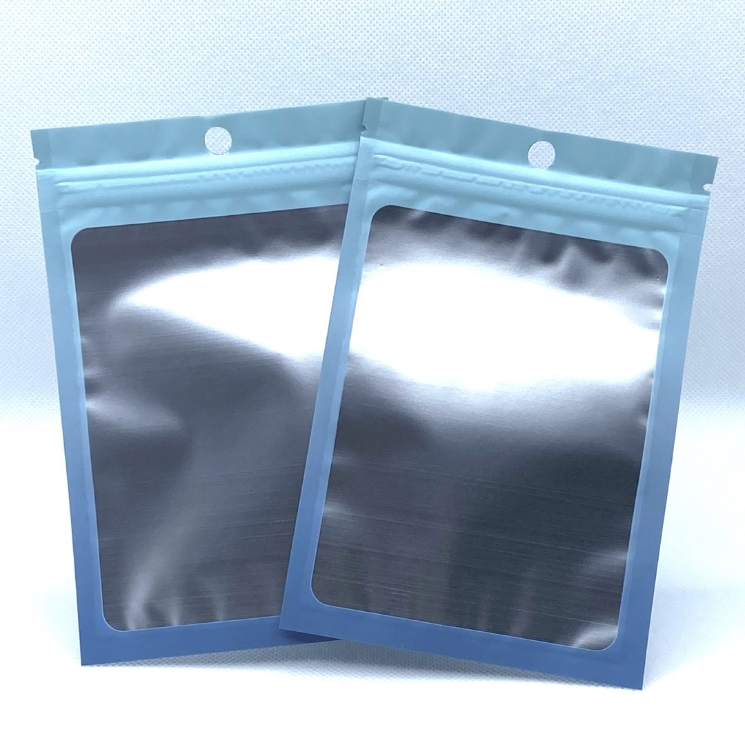 ラッピング袋 ジップロックタイプ⑧   （ライトブルー ダークブルー）　20枚 インテリア/住まい/日用品のオフィス用品(ラッピング/包装)の商品写真