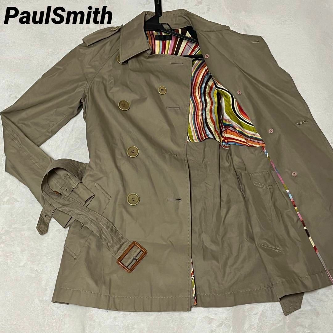 Paul Smith(ポールスミス)の【鮮やか】ポールスミス　Paul Smith トレンチコート　マルチカラー　L レディースのジャケット/アウター(トレンチコート)の商品写真