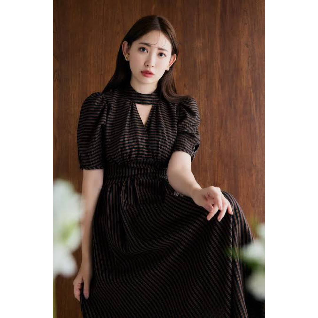 Her lip to(ハーリップトゥ)のHerlipto Striped midi dress レディースのフォーマル/ドレス(ミディアムドレス)の商品写真