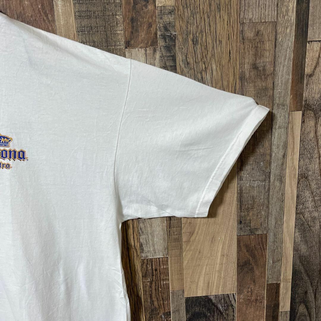 ホワイト メンズ 2XL プリント コロナ ビール 酒 古着 半袖 Tシャツ メンズのトップス(Tシャツ/カットソー(半袖/袖なし))の商品写真