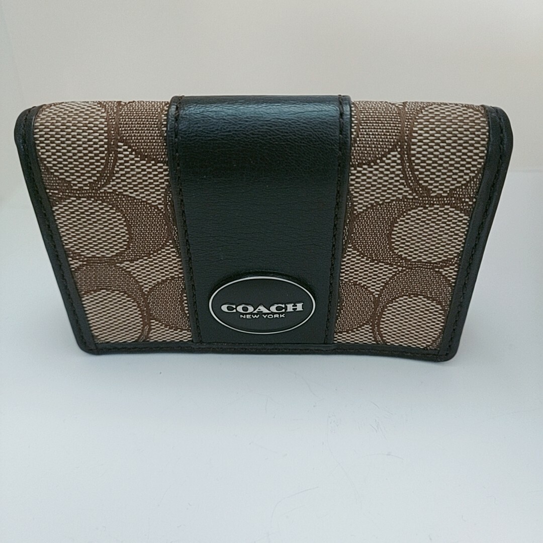 COACH(コーチ)の【美品】COACHコーチシグネチャー名刺入れ48458カードケース メンズのファッション小物(名刺入れ/定期入れ)の商品写真