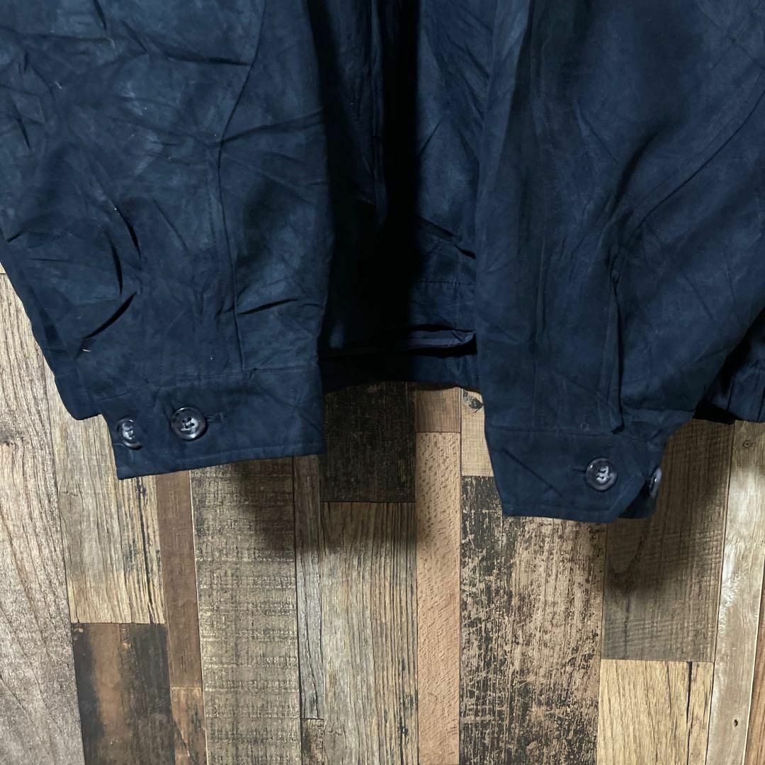 ブルゾン アウター ネイビー メンズ 2XL 刺繍 USA古着 長袖 ジャケット メンズのジャケット/アウター(ブルゾン)の商品写真
