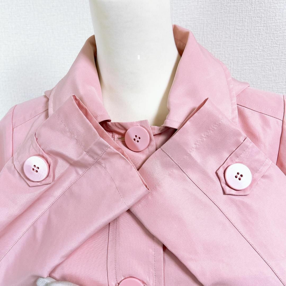 ■otto collection フーデットコート 薄手 ポリ素材 ピンク レディースのジャケット/アウター(その他)の商品写真