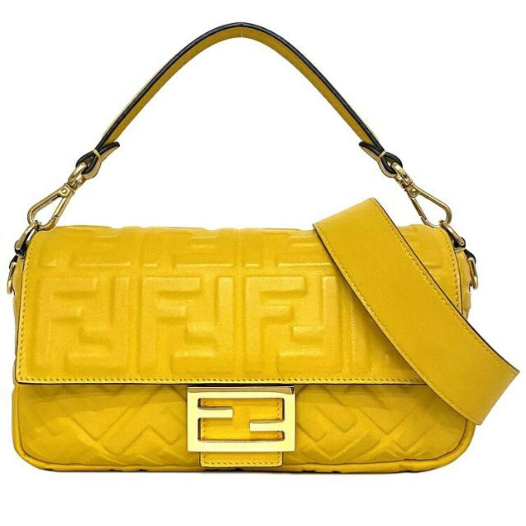 FENDI - フェンディ 2way マンマ バケット バッグ イエロー FENDI - フェンディ 2way マンマ バケット バッグ イエロー