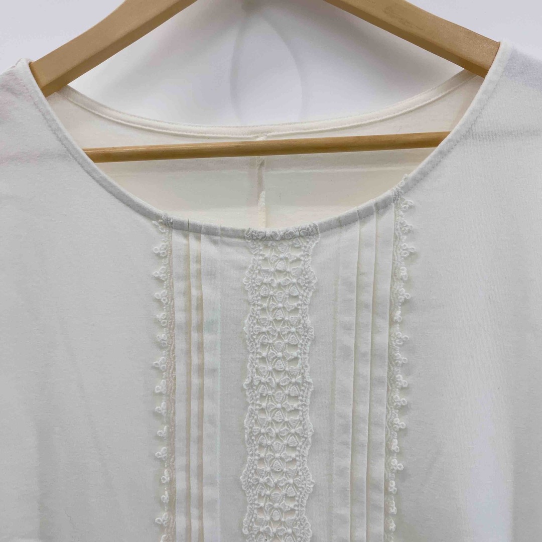 レディース Tシャツ　半袖　カットソー　ブラウス　レース　白 レディースのトップス(カットソー(半袖/袖なし))の商品写真