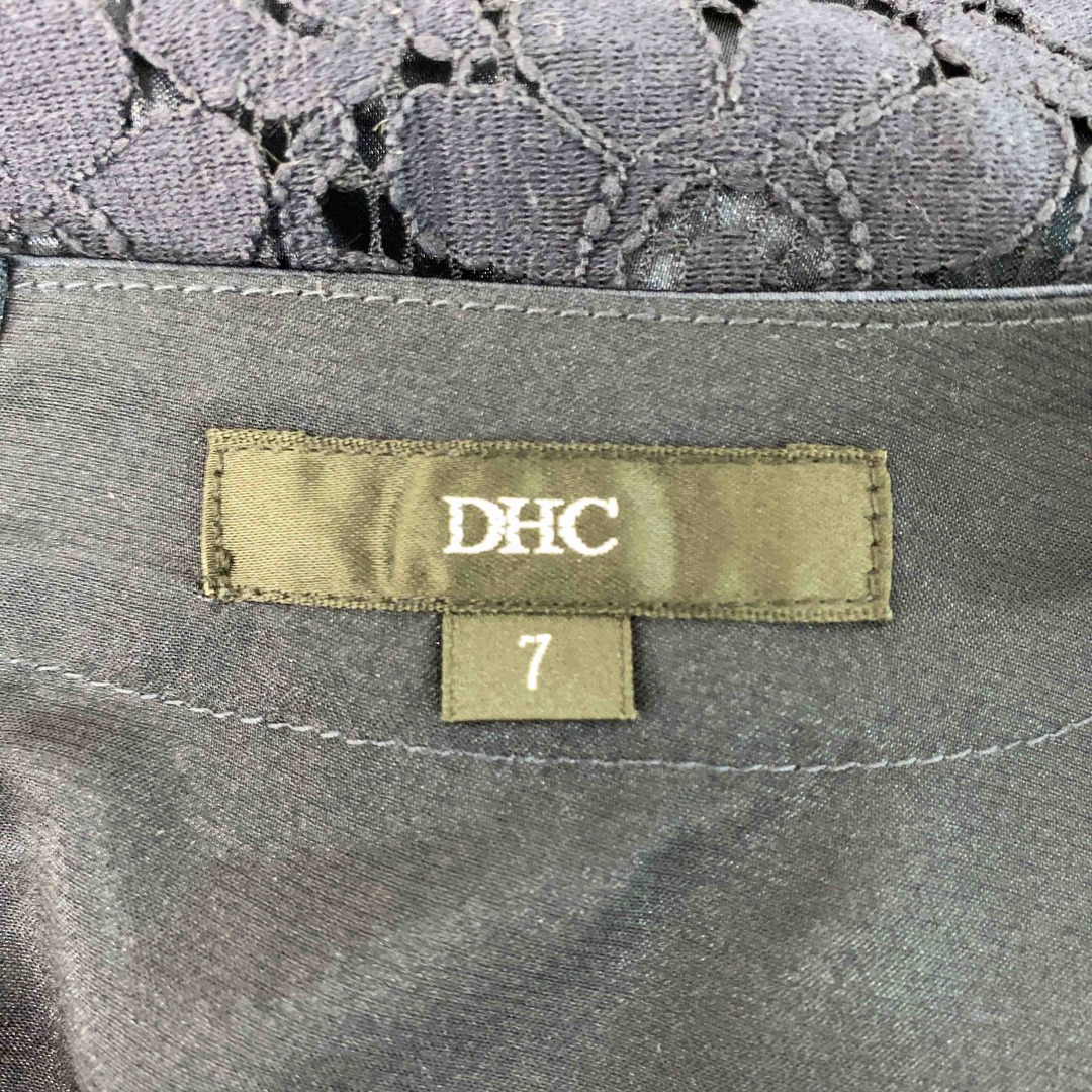 DHC ディーエイチシー レディース 七分袖ワンピース ミニ丈 花柄 レース ネイビー レディースのワンピース(ミニワンピース)の商品写真