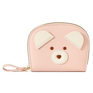 【早い者勝ち！】コンパクト　カードケース　くま　ピンク　ミニ財布(小物入れ)