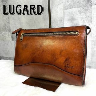 美品 Lugard 青木鞄 アンティークレザー セカンドバッグ ブラウン