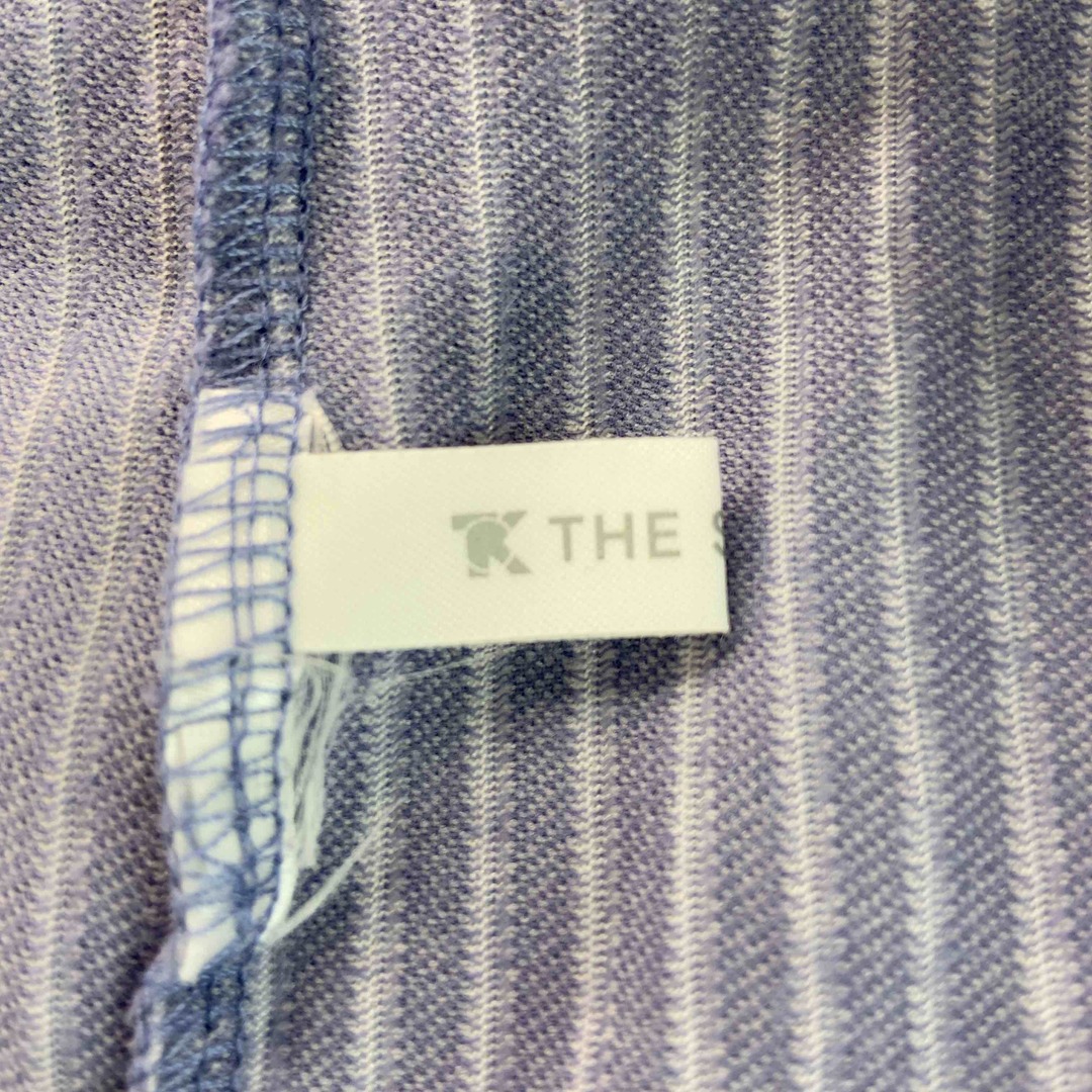 THE SHOP TK(ザショップティーケー)のTHE SHOP TK ザショップティーケー レディース カットソー 五分丈袖　ストライプ　オフショルダー　青 レディースのトップス(カットソー(長袖/七分))の商品写真