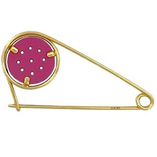LOEWE - ロエベ メカノピン ブローチ ゴールド パープル 美品 LOEWE - ロエベ メカノピン ブローチ ゴールド パープル 美品