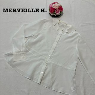 メルベイユアッシュ(MERVEILLE H.)のメルベイユアッシュ レディース　シアーシャツ　オフホワイト　白　フリーサイズ(シャツ/ブラウス(長袖/七分))