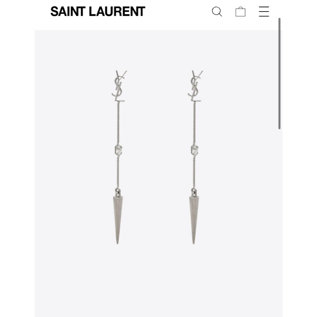 Saint Laurent(サンローラン)のSAINTLAURENTカサンドララインストーンスパイクイヤリング（メタル）   レディースのアクセサリー(ピアス)の商品写真