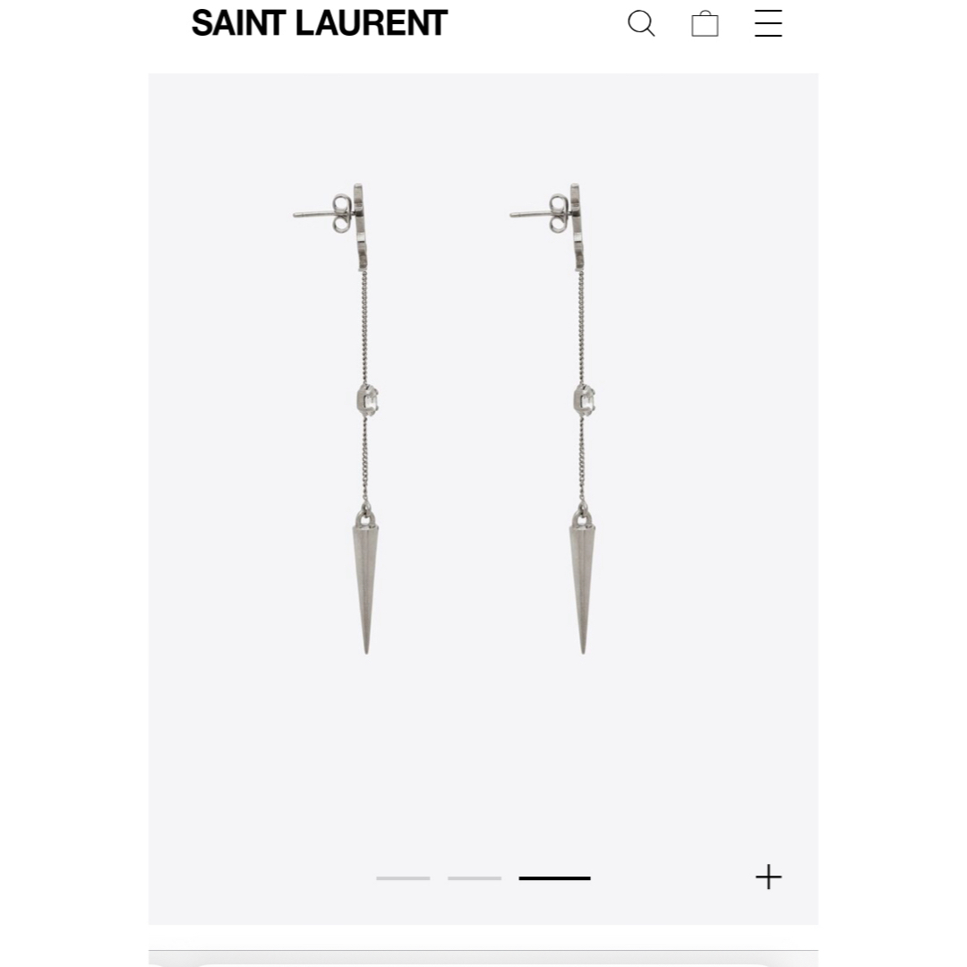 Saint Laurent(サンローラン)のSAINTLAURENTカサンドララインストーンスパイクイヤリング（メタル）   レディースのアクセサリー(ピアス)の商品写真