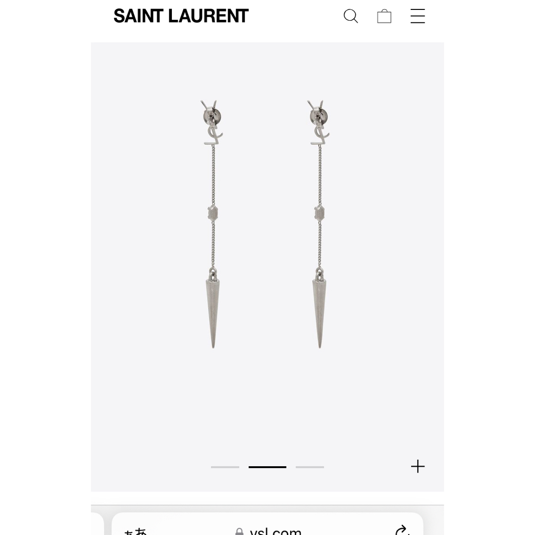 Saint Laurent(サンローラン)のSAINTLAURENTカサンドララインストーンスパイクイヤリング（メタル）   レディースのアクセサリー(ピアス)の商品写真