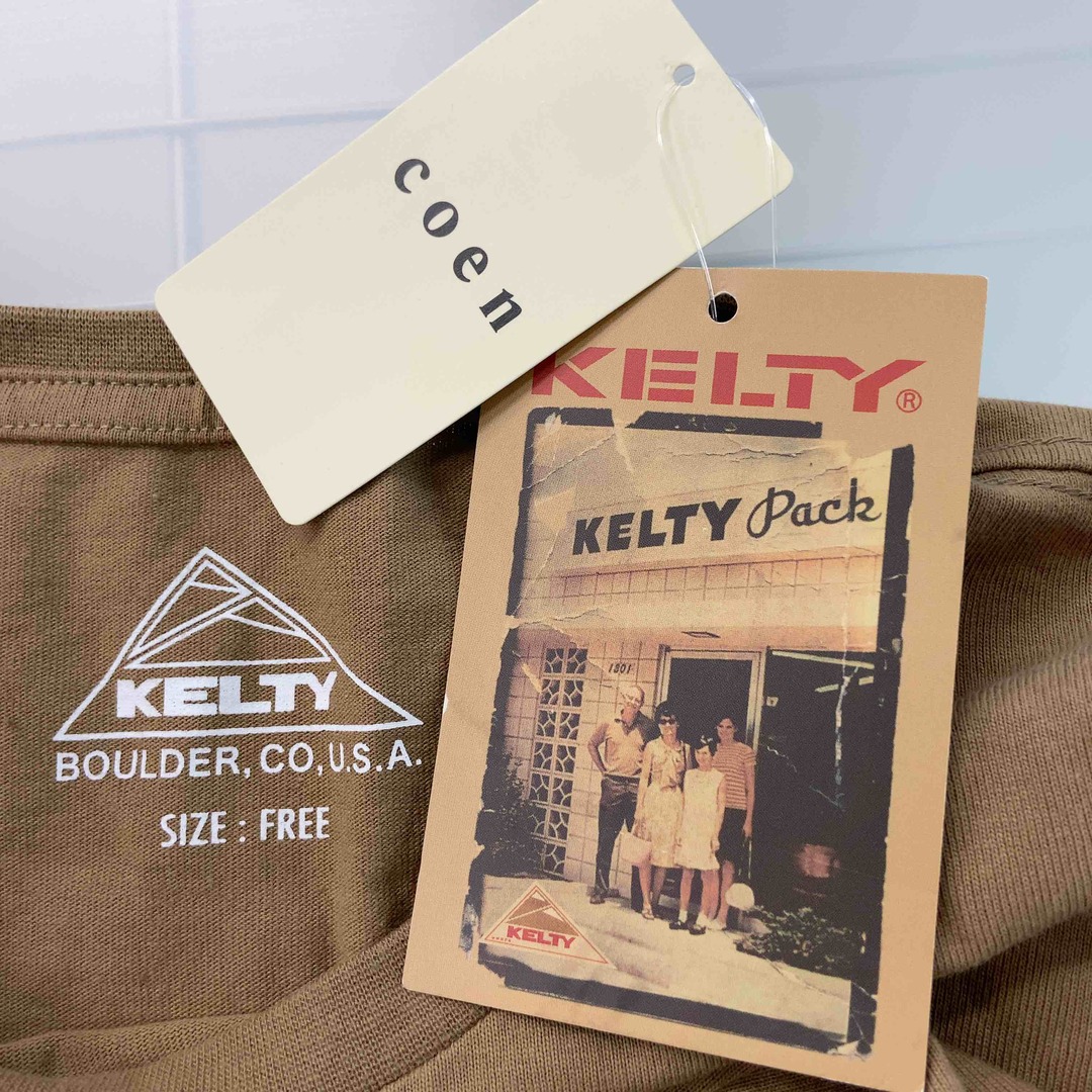 coen(コーエン)のcoen コーエン KELTY レディース Tシャツ（半袖）クルーネック ブラウン レディースのトップス(Tシャツ(半袖/袖なし))の商品写真