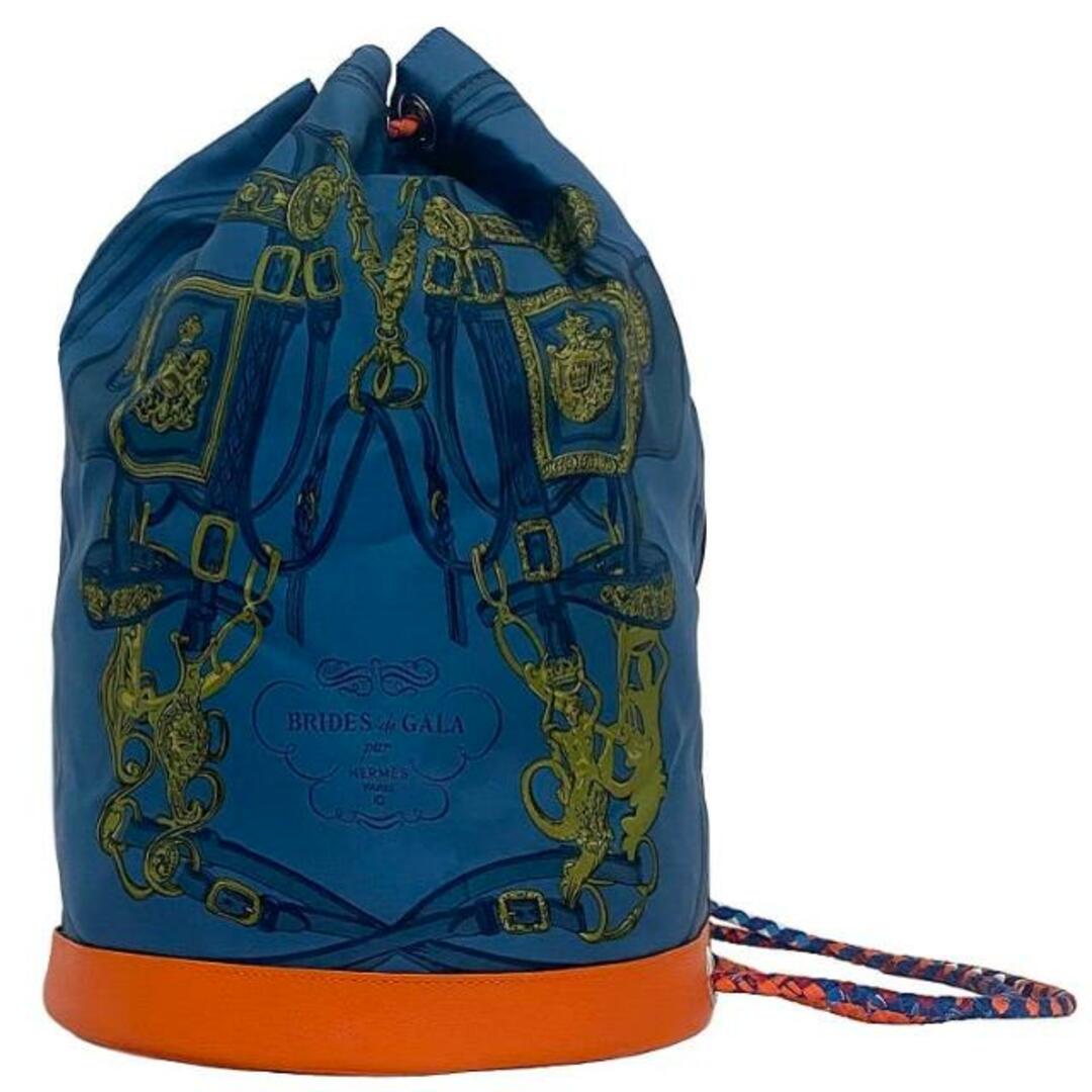 HERMES - エルメス 巾着 バッグ ソワクール 22 ブルー BRIDES de HERMES - エルメス 巾着 バッグ ソワクール 22 ブルー BRIDES de