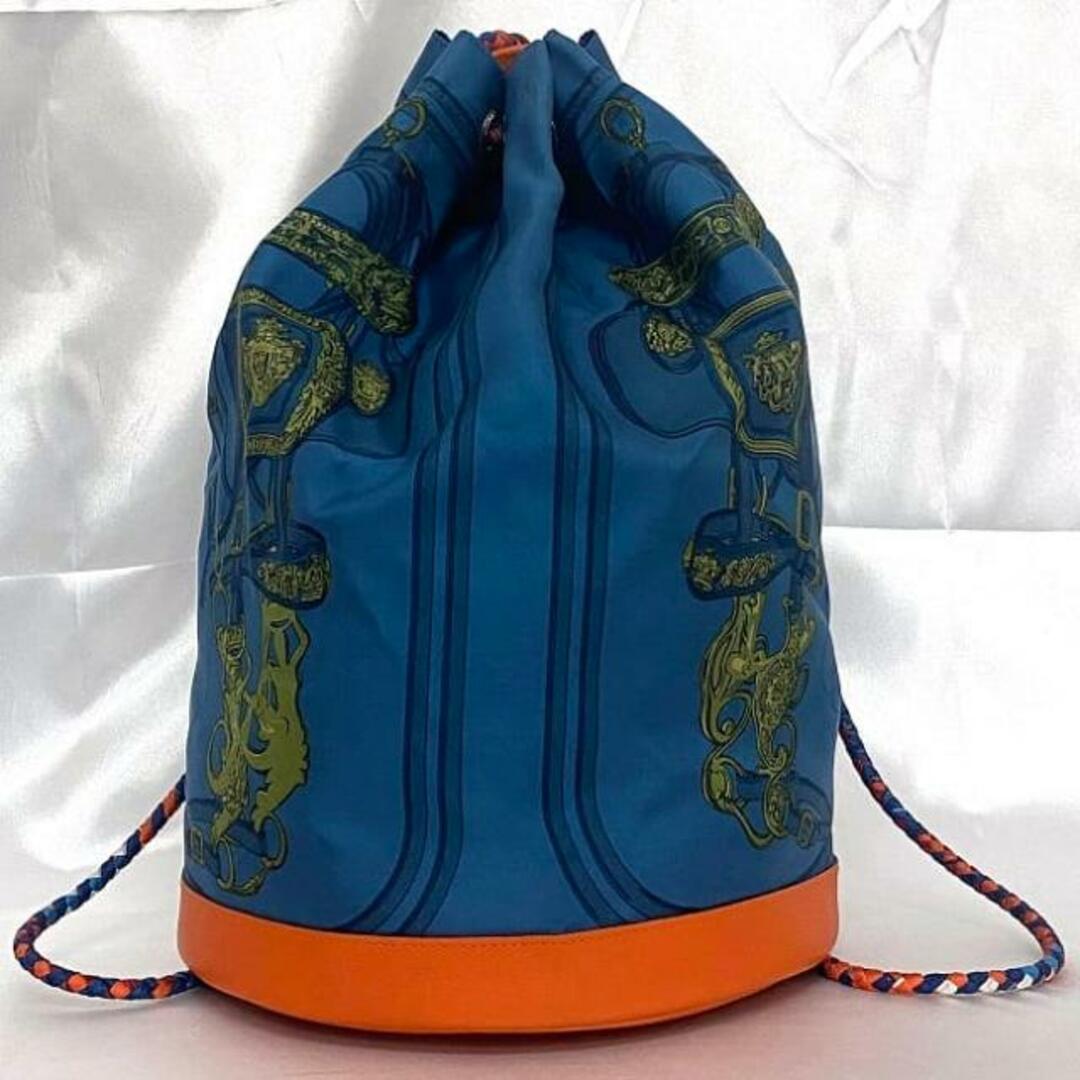 HERMES - エルメス 巾着 バッグ ソワクール 22 ブルー BRIDES de HERMES - エルメス 巾着 バッグ ソワクール 22 ブルー BRIDES de