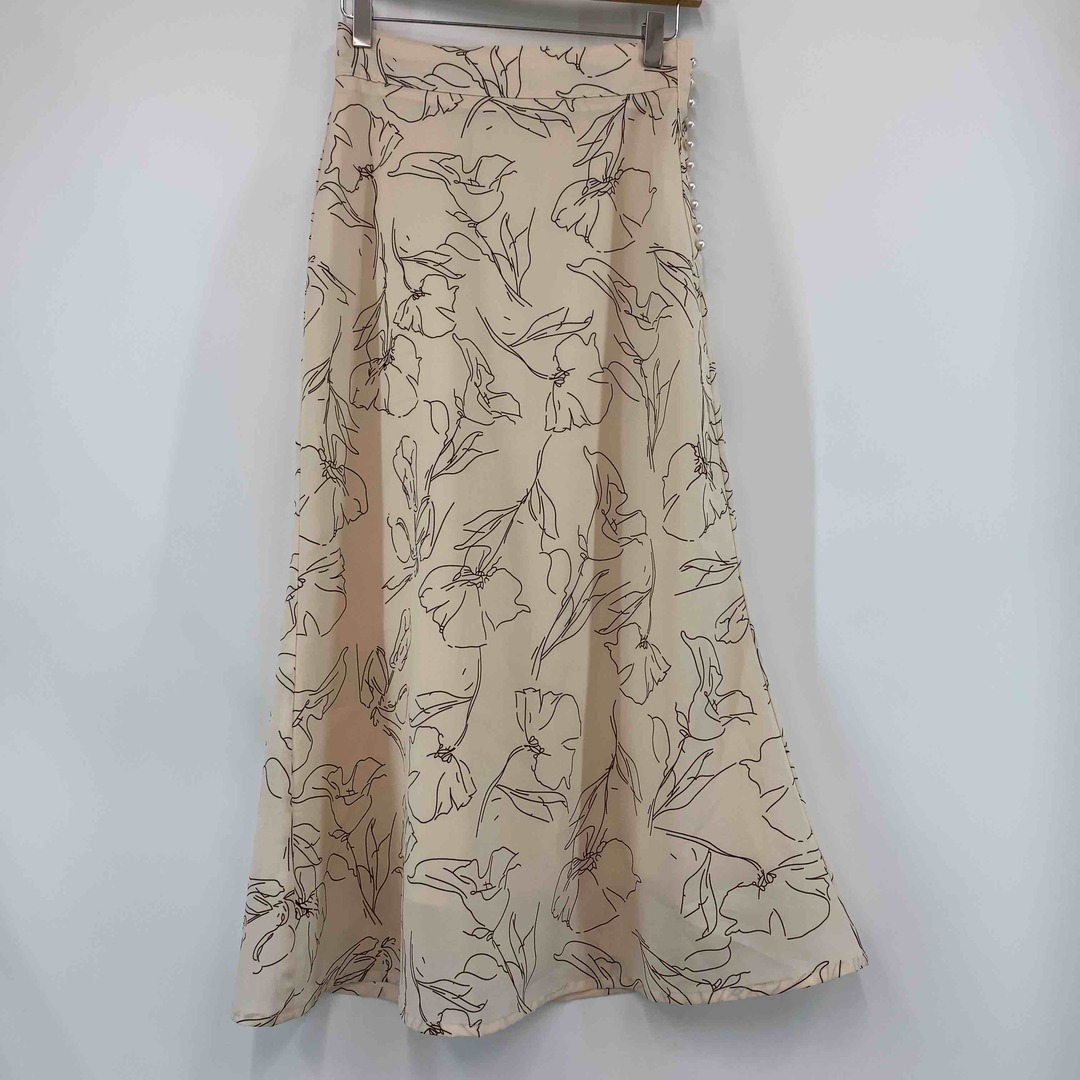 TOCCO closet(トッコクローゼット)のtocco closet トッコクローゼット レディース ロングスカート 裏地付き 花柄 パール付き ピンク レディースのスカート(ロングスカート)の商品写真