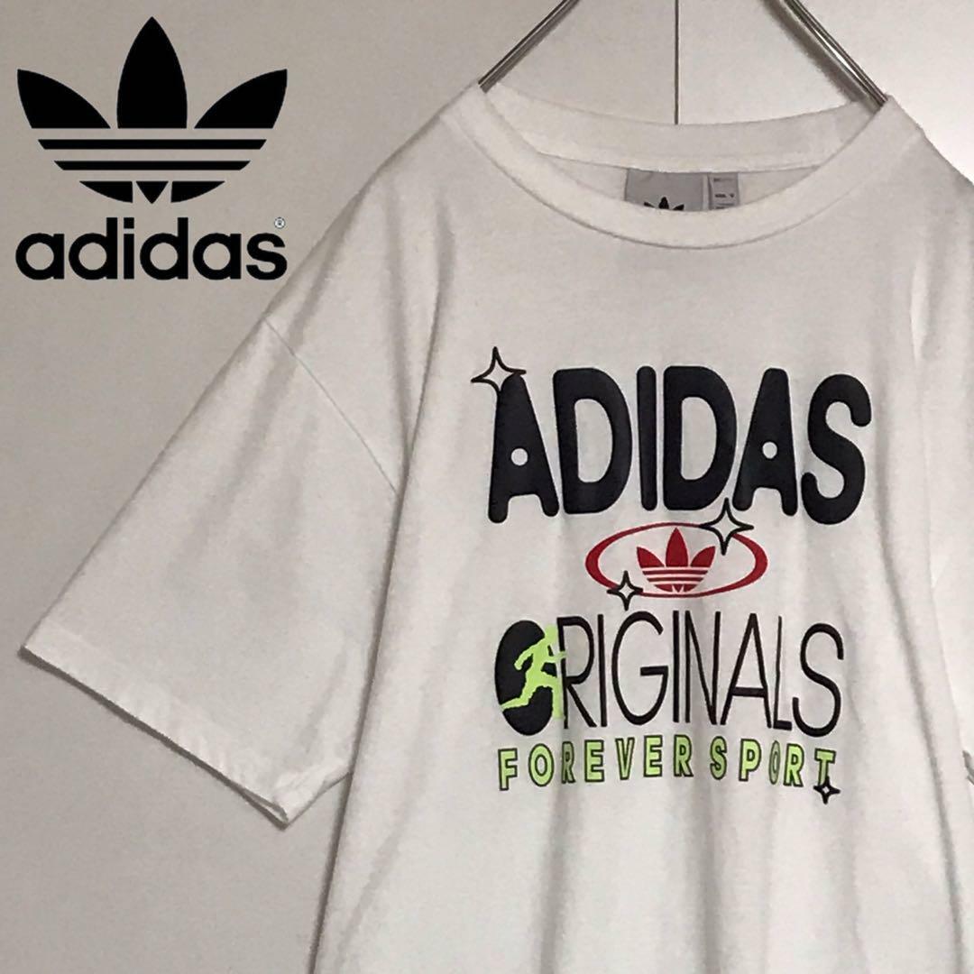 adidas(アディダス)の【定番】アディダス　ビッグプリントロゴ入りTシャツ　ホワイト　F985 メンズのトップス(Tシャツ/カットソー(半袖/袖なし))の商品写真